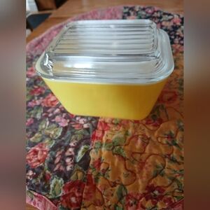 Vintage Vivid Yellow Pyrex Butter Dish